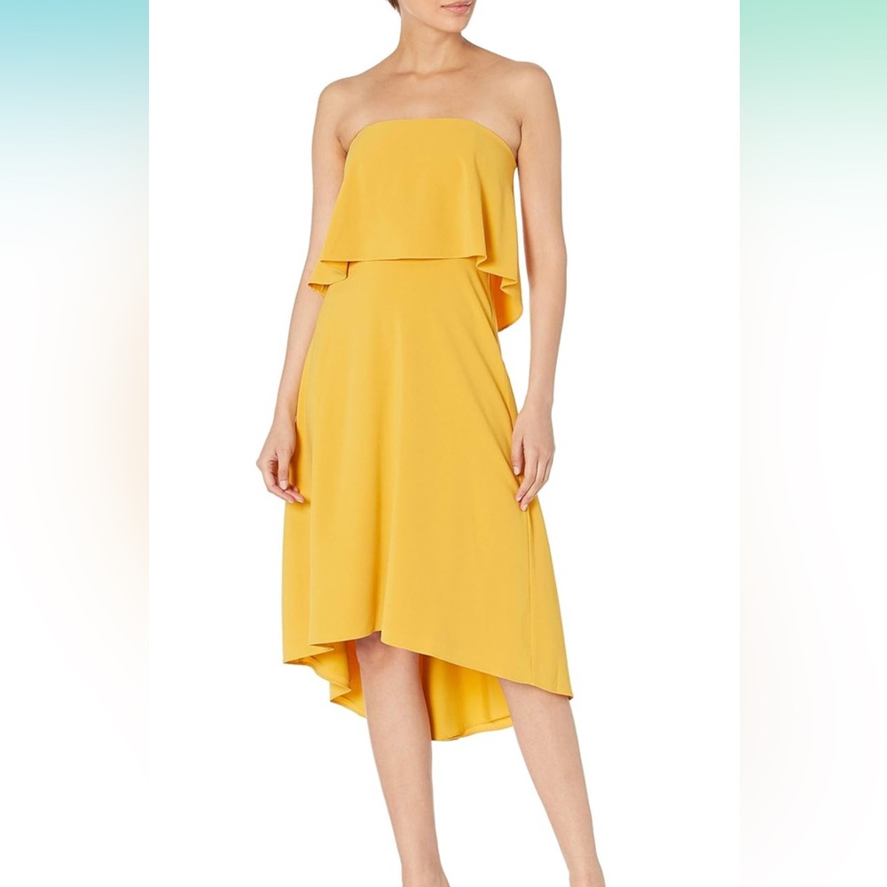 Halston Heritage Yellow Midi Dress